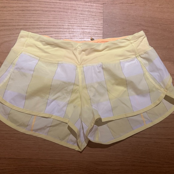 Lululemon Speed Short Gros Gingham Mellow Lemon / Mellow Lemon / Burning Yellow - Picture 10 of 14